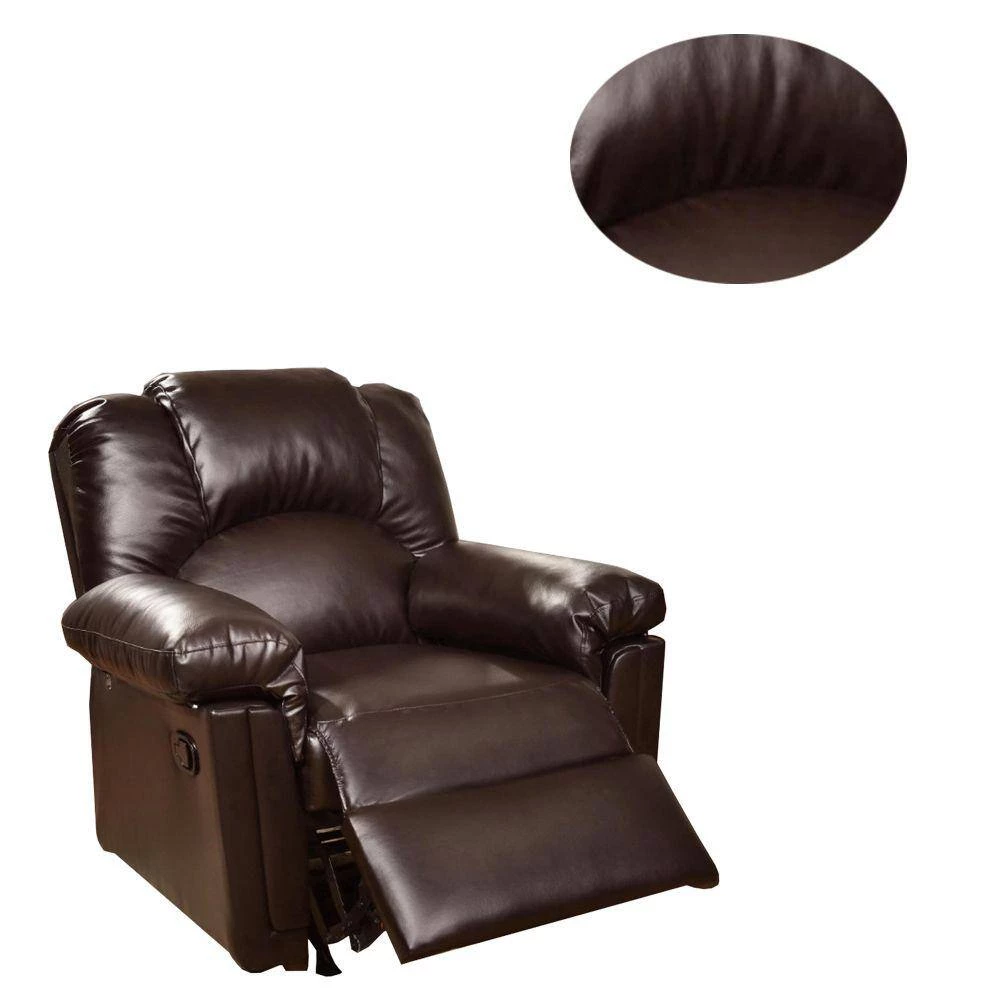 Brown Bonded Leather Rocker/Recliner by Benjara 5 Brown Bonded Leather Rocker/Recliner by Benjara - Image 5