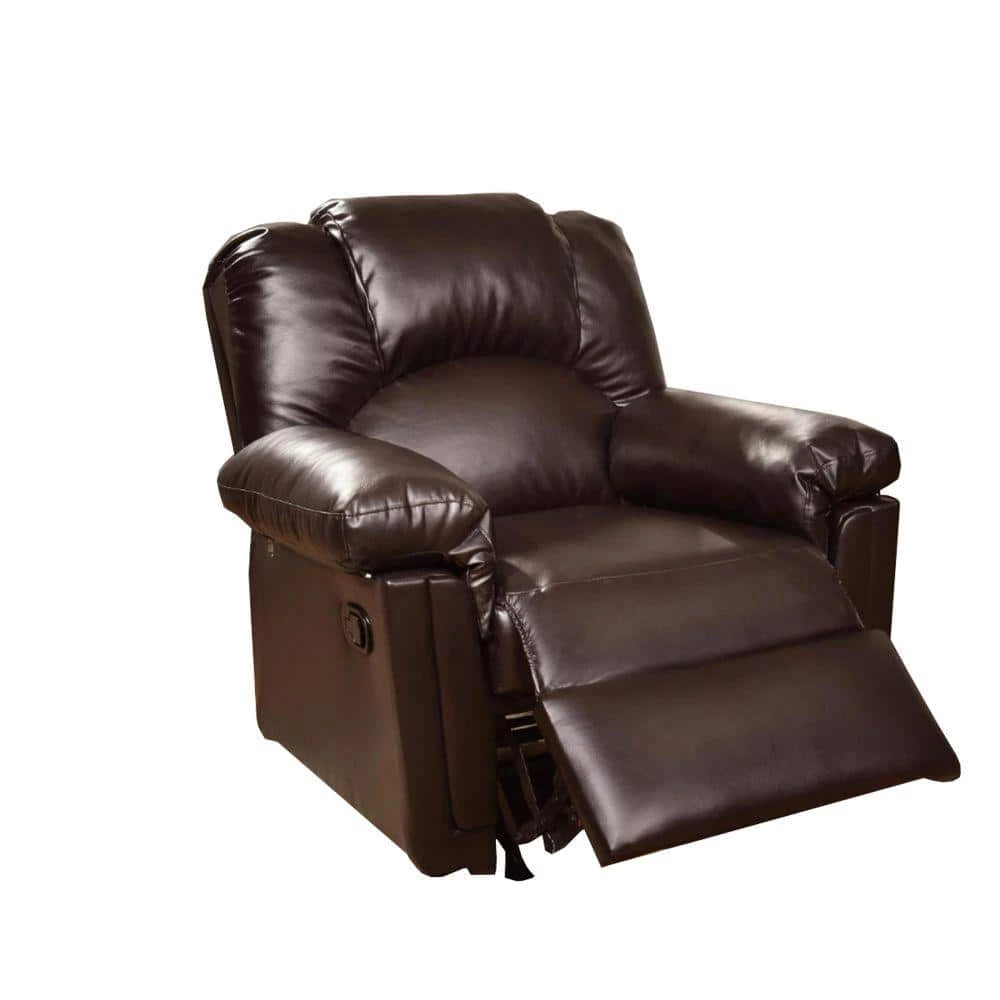 Brown Bonded Leather Rocker/Recliner by Benjara 1 Brown Bonded Leather Rocker/Recliner by Benjara