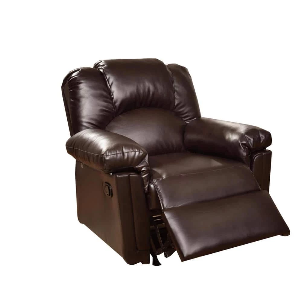 Brown Bonded Leather Rocker/Recliner by Benjara 2 Brown Bonded Leather Rocker/Recliner by Benjara - Image 2