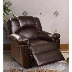 Brown Bonded Leather Rocker/Recliner by Benjara 14 Brown Bonded Leather Rocker/Recliner by Benjara -Cheap Benjara Store brown benjara recliners bm171425 fa 1000