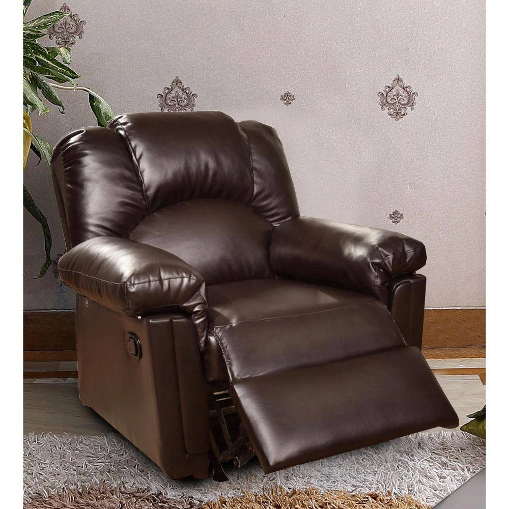 Brown Bonded Leather Rocker/Recliner by Benjara 7 Brown Bonded Leather Rocker/Recliner by Benjara - Image 7