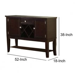 Chicly Styled Brown Rubber Wood Server 18 in. L x 52 in. W x 38 in. H by Benjara -Cheap Benjara Store brown benjara sideboards buffet tables bm171386 44 1000