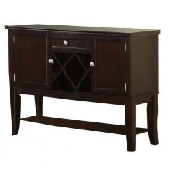 Chicly Styled Brown Rubber Wood Server 18 in. L x 52 in. W x 38 in. H by Benjara