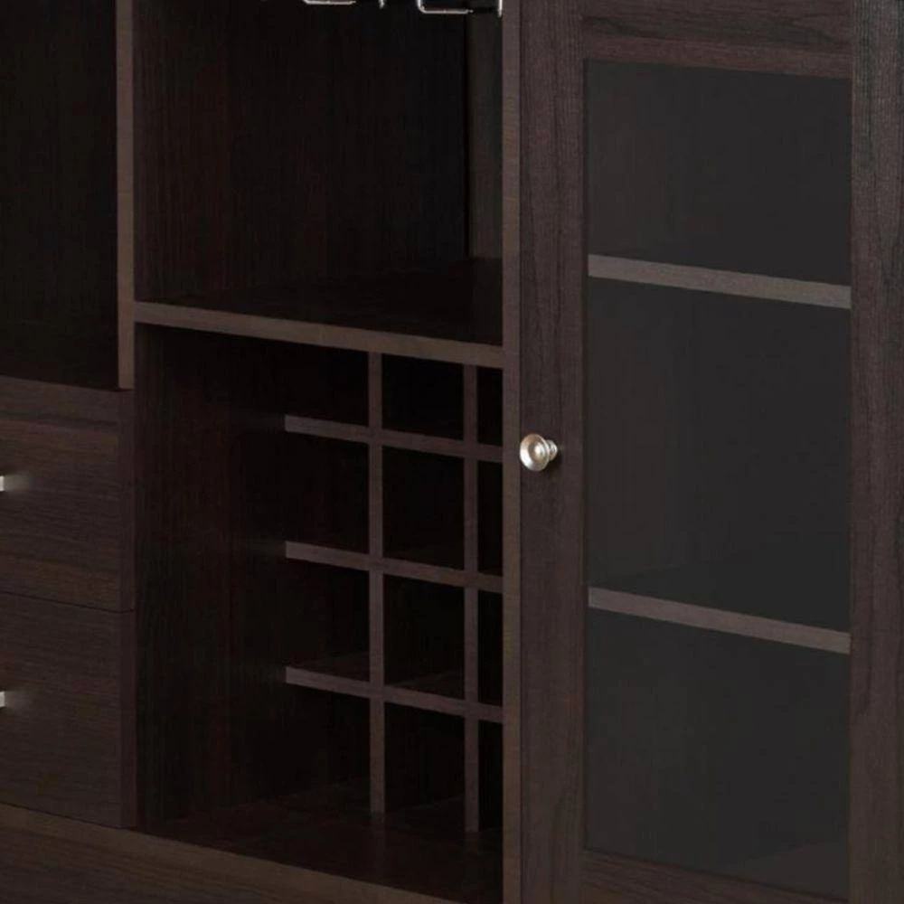 Espresso Brown with 1- Side Door Storage Cabinets and 2-Drawers Wooden Server 47 in. L x 16 in. W x 33 in. H by Benjara 5 Espresso Brown with 1- Side Door Storage Cabinets and 2-Drawers Wooden Server 47 in. L x 16 in. W x 33 in. H by Benjara - Image 5