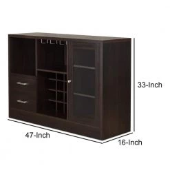 Espresso Brown with 1- Side Door Storage Cabinets and 2-Drawers Wooden Server 47 in. L x 16 in. W x 33 in. H by Benjara 13 Espresso Brown with 1- Side Door Storage Cabinets and 2-Drawers Wooden Server 47 in. L x 16 in. W x 33 in. H by Benjara -Cheap Benjara Store brown benjara sideboards buffet tables bm193794 44 1000