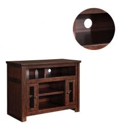 42 in. Brown Composite TV Stand Fits TVs Up to 40 in. with Storage Doors by Benjara -Cheap Benjara Store brown benjara tv stands bm194801 1f 1000