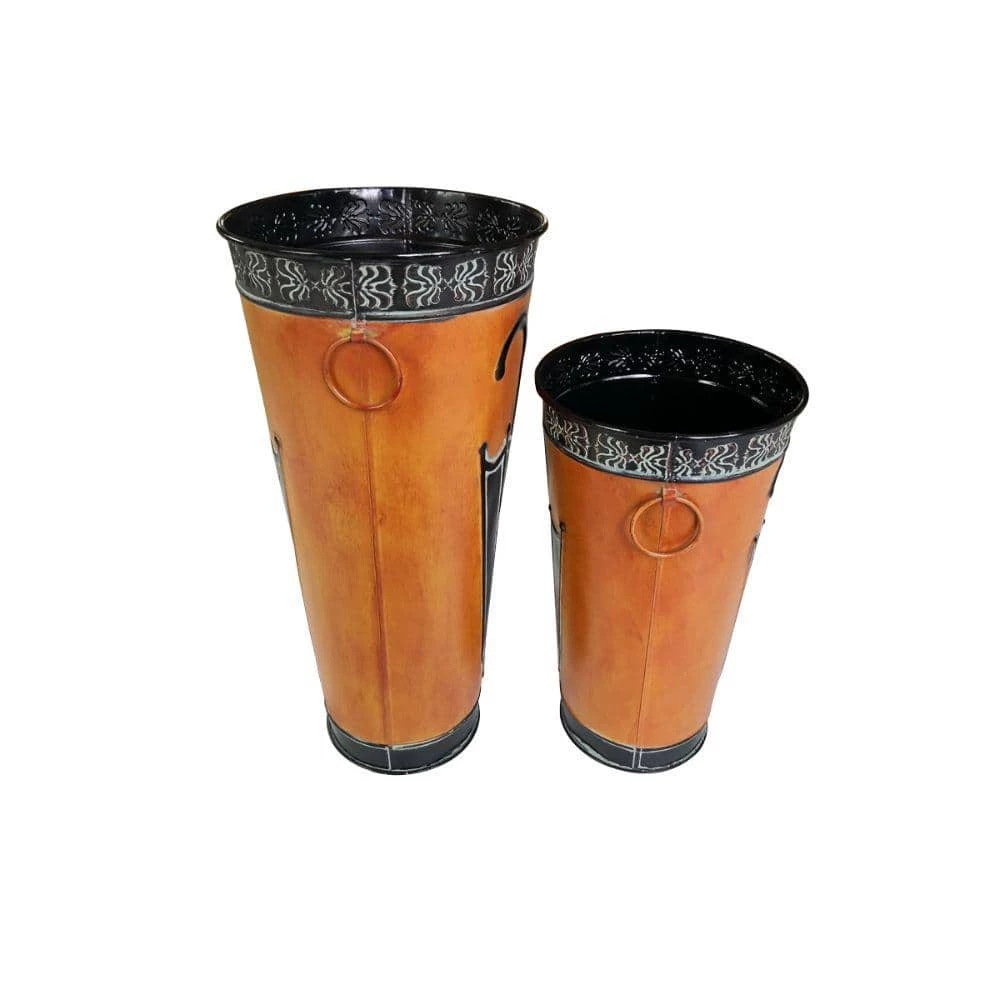 Brown Metal Umbrella Stand by Benjara 5 Brown Metal Umbrella Stand by Benjara - Image 5