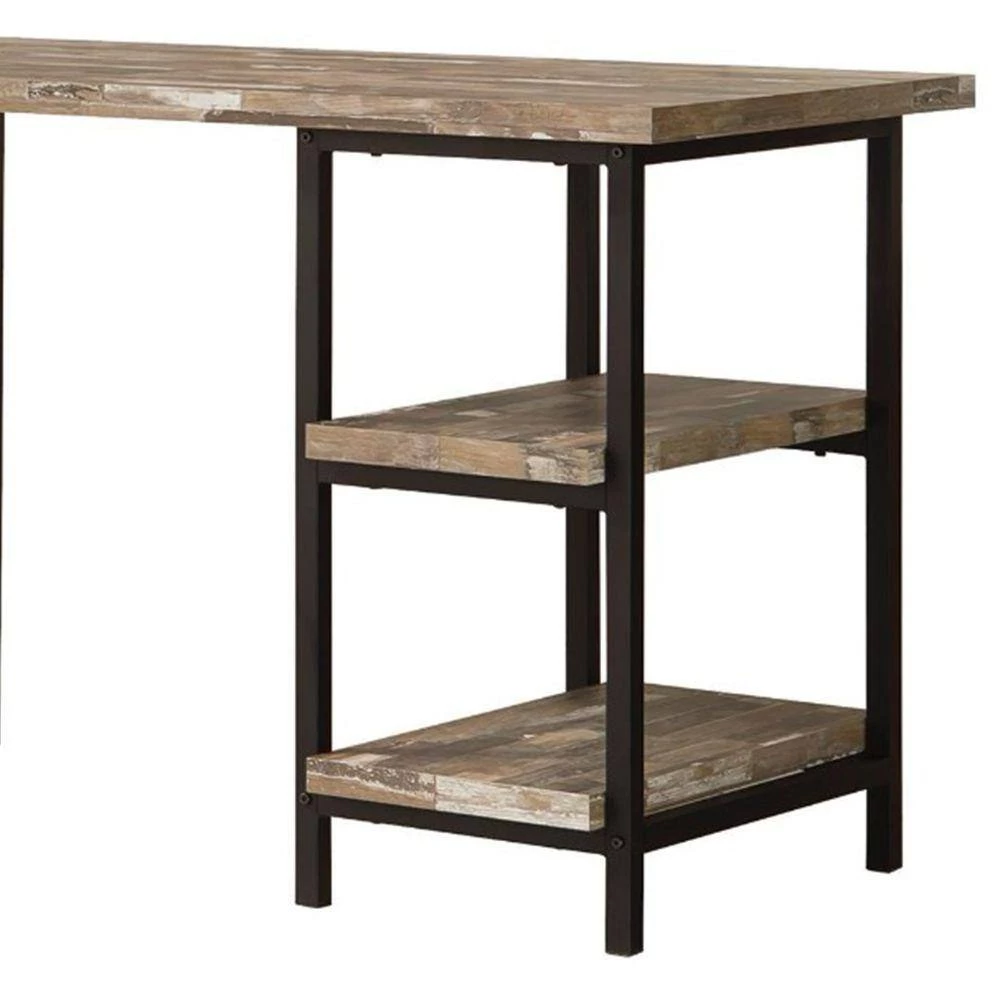 59 in. Rectangular Brown Writing Desks with Open Storage by Benjara 5 59 in. Rectangular Brown Writing Desks with Open Storage by Benjara - Image 5