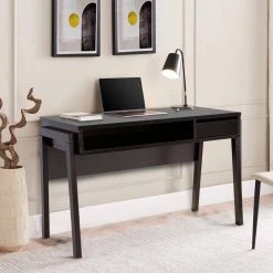 30 in. Dark Brown 1 Drawer Wooden Office Writing Desk by Benjara -Cheap Benjara Store brown benjara writing desks bm233184 31 1000