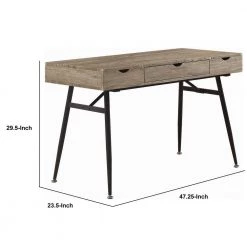 47.25 in. Rectangle Brown Wooden 1-Drawer Writing Desk with Lift Top Storage by Benjara -Cheap Benjara Store brown benjara writing desks bm245873 44 1000