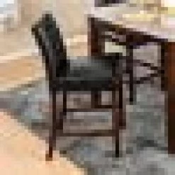 Brown Cherry and Black Counter Height Chair (Set of 2) by Benjara -Cheap Benjara Store brown cherry and black benjara dining chairs bm131259 31 1000