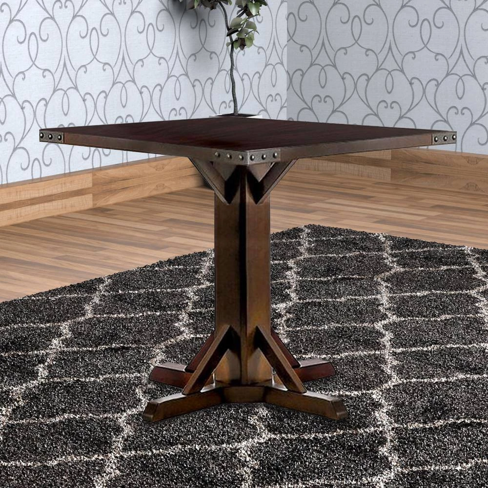 Brown Cherry and Ivory Counter Height Dining Table by Benjara 7 Brown Cherry and Ivory Counter Height Dining Table by Benjara - Image 7