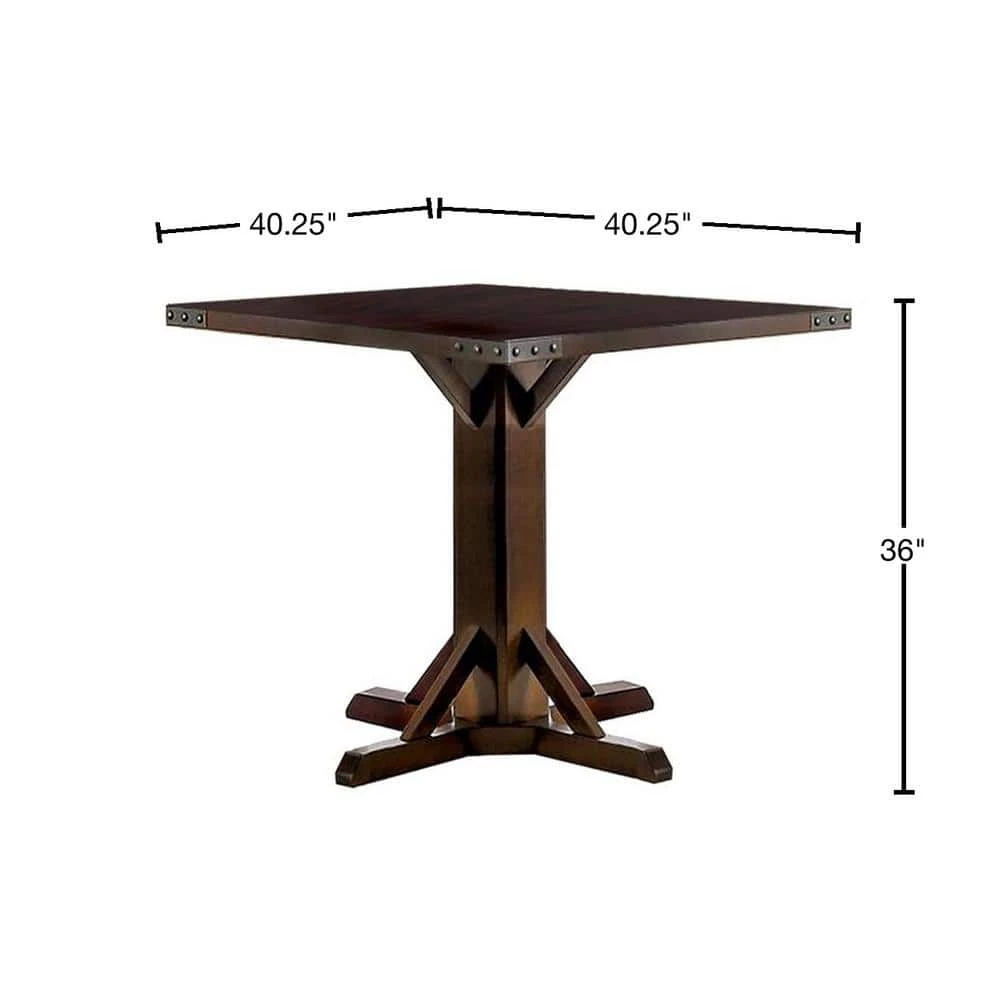 Brown Cherry and Ivory Counter Height Dining Table by Benjara 2 Brown Cherry and Ivory Counter Height Dining Table by Benjara - Image 2