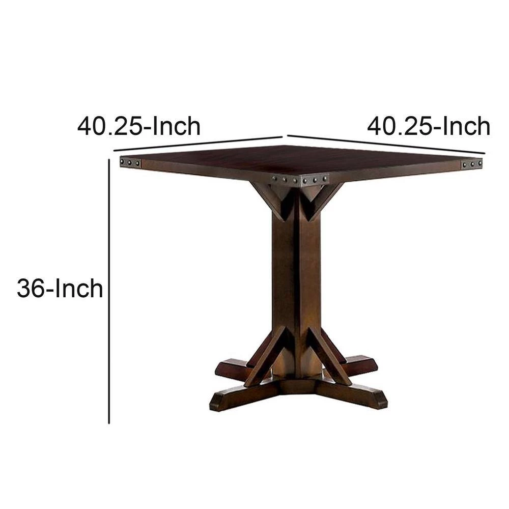 Brown Cherry and Ivory Counter Height Dining Table by Benjara 6 Brown Cherry and Ivory Counter Height Dining Table by Benjara - Image 6