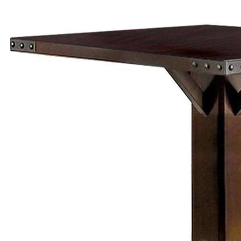 Brown Cherry and Ivory Counter Height Dining Table by Benjara 4 Brown Cherry and Ivory Counter Height Dining Table by Benjara - Image 4