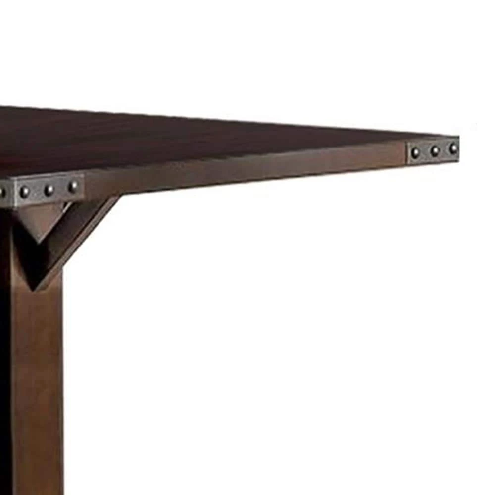 Brown Cherry and Ivory Counter Height Dining Table by Benjara 3 Brown Cherry and Ivory Counter Height Dining Table by Benjara - Image 3