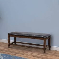 16 in. L x 48 in. W x 18.5 in. H Meagan I Transitional Style Brown Cherry Wooden Bench by Benjara -Cheap Benjara Store brown cherry benjara bedroom benches bm123895 c3 1000