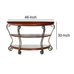 May 48 in. Brown Cherry Standard Half Moon Wood Console Table with Storage by Benjara -Cheap Benjara Store brown cherry benjara console tables bm122961 44 1000