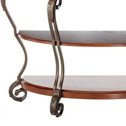 May 48 in. Brown Cherry Standard Half Moon Wood Console Table with Storage by Benjara -Cheap Benjara Store brown cherry benjara console tables bm122961 4f 1000