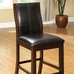 Townsend II Leatherette Brown Parson Chair Counter Height Chair (Set Of 2) by Benjara -Cheap Benjara Store brown cherry benjara dining chairs bm122994 1f 1000