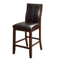 Townsend II Leatherette Brown Parson Chair Counter Height Chair (Set Of 2) by Benjara -Cheap Benjara Store brown cherry benjara dining chairs bm122994 44 1000