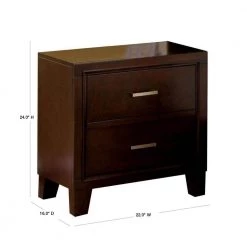 2-Drawers Brown Cherry Enrico Nightstand (24 in. H x 22 in. W x 16 in. D) by Benjara -Cheap Benjara Store brown cherry benjara nightstands bm123047 40 1000