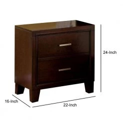 2-Drawers Brown Cherry Enrico Nightstand (24 in. H x 22 in. W x 16 in. D) by Benjara -Cheap Benjara Store brown cherry benjara nightstands bm123047 a0 1000