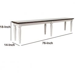 14 in. L x 76 in. W x 18 in. H Dark Brown & Light Gray Wooden Armless Bench with Turned Feet by Benjara 13 14 in. L x 76 in. W x 18 in. H Dark Brown & Light Gray Wooden Armless Bench with Turned Feet by Benjara -Cheap Benjara Store brown light gray benjara dining benches bm183998 44 1000
