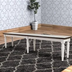 14 in. L x 76 in. W x 18 in. H Dark Brown & Light Gray Wooden Armless Bench with Turned Feet by Benjara 14 14 in. L x 76 in. W x 18 in. H Dark Brown & Light Gray Wooden Armless Bench with Turned Feet by Benjara -Cheap Benjara Store brown light gray benjara dining benches bm183998 fa 1000