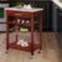 Spacious Gray and Brown Wooden Kitchen Island with Granite Inlaid Top by Benjara -Cheap Benjara Store brown with granite top benjara kitchen islands bm16752 31 1000