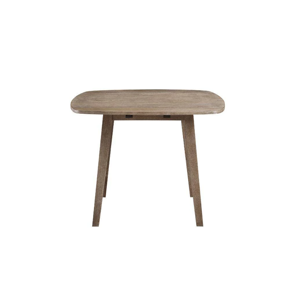 Moe 20.5 in. Brushed Brown Wood 2-Drop Leaves Dining Table by Benjara 4 Moe 20.5 in. Brushed Brown Wood 2-Drop Leaves Dining Table by Benjara - Image 4