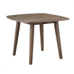 Moe 20.5 in. Brushed Brown Wood 2-Drop Leaves Dining Table by Benjara