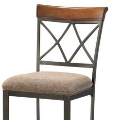 Hamilton 41 in. Faux Cherry High Back Metal Counter Stool by Benjara -Cheap Benjara Store brushed faux cherry benjara bar stools pwc 697 430 4f 1000