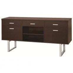 Cheap Benjara Store 38 Spacious Cappuccino 5-Drawer Credenza Desk 15.5 in. L x 60 in. W x 30 in. H by Benjara