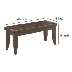 Comfy Cappuccino Brown Wooden Dining Bench (14.25 in. L x 47 in. W x 19 in. H) by Benjara -Cheap Benjara Store cappuccino brown benjara bedroom benches bm69067 44 1000