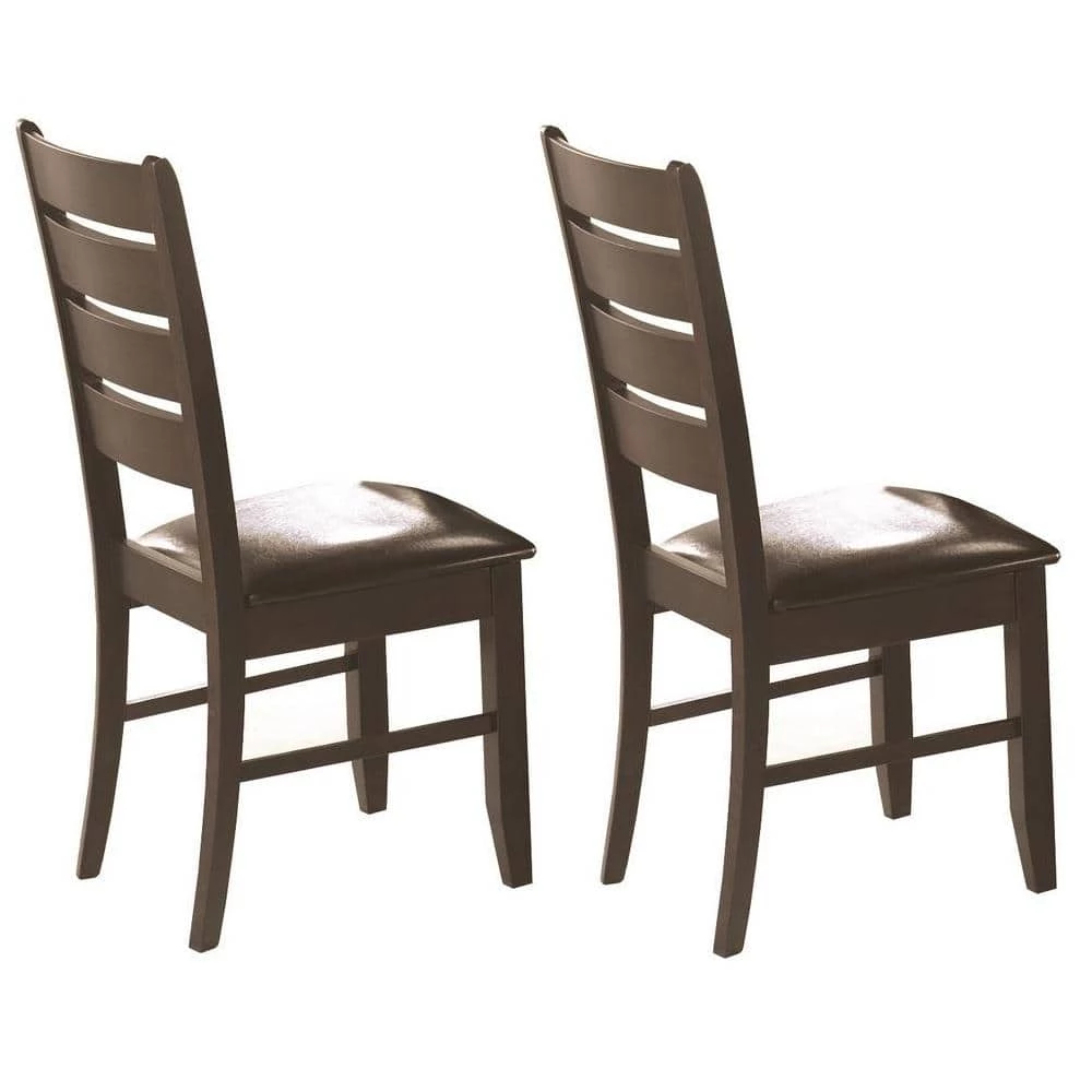 Cappuccino Brown Wooden Dining Side Chair (Set of 2) by Benjara 2 Cappuccino Brown Wooden Dining Side Chair (Set of 2) by Benjara - Image 2