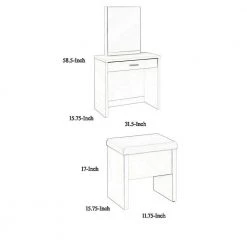 Stylish 2-Piece Brown Vanity Set with Hidden Mirror Storage and Lift Top Stool by Benjara -Cheap Benjara Store cappuccino brown benjara makeup vanities bm69565 44 1000