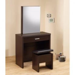 Stylish 2-Piece Brown Vanity Set with Hidden Mirror Storage and Lift Top Stool by Benjara -Cheap Benjara Store cappuccino brown benjara makeup vanities bm69565 fa 1000