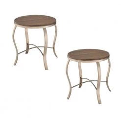 Transitional Wicklow 3-Piece Champagne Metal and Glass Table Set by Benjara -Cheap Benjara Store champagne benjara coffee tables bm131436 4f 1000