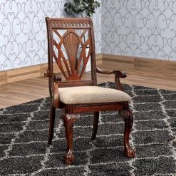 Traditional Cherry Arm Chair (Set of 2) by Benjara 17 Traditional Cherry Arm Chair (Set of 2) by Benjara -Cheap Benjara Store cherry benjara accent chairs bm131192 31 1000