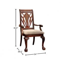 Traditional Cherry Arm Chair (Set of 2) by Benjara 11 Traditional Cherry Arm Chair (Set of 2) by Benjara -Cheap Benjara Store cherry benjara accent chairs bm131192 40 1000