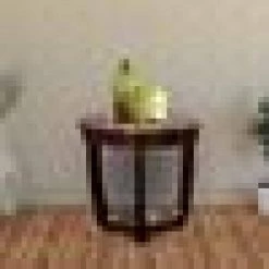 Dark Cherry Crystal Falls Transitional End Table by Benjara -Cheap Benjara Store cherry benjara end side tables bm123842 31 1000