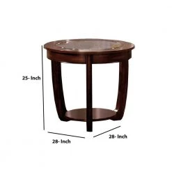 Dark Cherry Crystal Falls Transitional End Table by Benjara -Cheap Benjara Store cherry benjara end side tables bm123842 40 1000