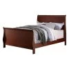 Clean and Convenient Cherry Finish Full Size Wooden Bed by Benjara