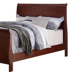 Clean and Convenient Cherry Finish Full Size Wooden Bed by Benjara -Cheap Benjara Store cherry benjara panel beds bm168406 c3 1000