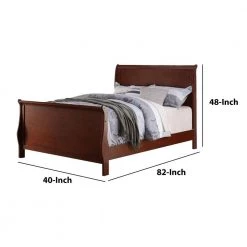 Magnificent Cherry Twin Size Wooden Bed by Benjara -Cheap Benjara Store cherry benjara panel beds bm171680 44 1000