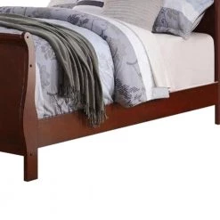 Magnificent Cherry Twin Size Wooden Bed by Benjara -Cheap Benjara Store cherry benjara panel beds bm171680 4f 1000