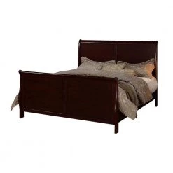Cherry Astonishing Queen Louis Phillippe Platform Bed by Benjara