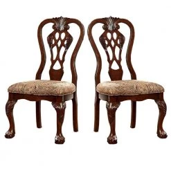 Elana Traditional Brown Cherry Side Chair with Fabric (Set of 2) by Benjara 11 Elana Traditional Brown Cherry Side Chair with Fabric (Set of 2) by Benjara -Cheap Benjara Store cherry brown benjara accent chairs bm131209 c3 1000