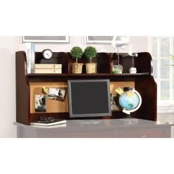 24 in. H Cherry Brown Wooden Hutch with Spacious Storage by Benjara 7 24 in. H Cherry Brown Wooden Hutch with Spacious Storage by Benjara -Cheap Benjara Store cherry brown benjara computer desks bm166151 31 1000